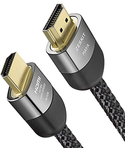Zeskit Maya 8K 48Gbps Certified Ultra High Speed HDMI Cable 3ft, 4K120 8K60 144Hz eARC HDR HDCP 2.2 2.3 Compatible with Dolby Vision Apple TV 4K Roku Sony LG Samsung Xbox Series X RTX 3080 PS4 PS5