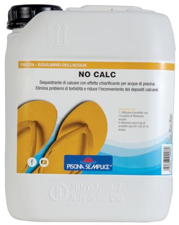 PISCINA SEMPLICE, No Calc Sequestrante Calcare, Previene incrostazioni e torbidità In Acqua Di Piscina, Formato Da 5 Kg