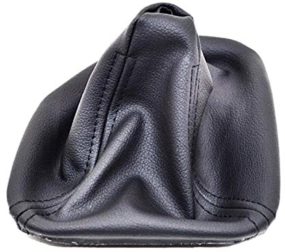 J/J Soufflet de Levier de Vitesse Noir en Simili Cuir Noir Ecologique Durable avec Cadre en Plastique Pour Voiture Compatible avec BMW E39