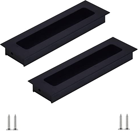 Boutihao 2 Piezas Tiradores Armarios Empotrados Sigilo, Tirador Empotrado de Gabinete Tirador para Cajón, Tiradores Ocultos Aleación de Aluminio, con Tornillos Accesorios, para Cajón Armario