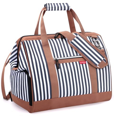 Lekesky Übernachtungstasche für Damen, Wochenendtasche, Krankenhaus, Umstandstasche, Reisetasche für Damen, große Öffnung, 45 l, blau