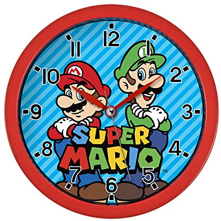 Mario Brothers röd och blå väggklocka GSM3047