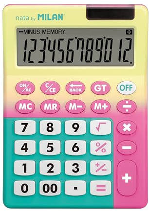 Blister-Taschenrechner, 12-stellig, Sunset, Gelb - Rosa MILAN®