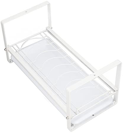 Schrank-Aufbewahrungsregal, Schüsseln, Tellerhalter, Schrank-Organizer, Langlebiger Kohlenstoffstahl, Rostfrei, Multifunktional, Modernes Design für Zuhause, Wohnmobil, Wohnwagen (Weiß)