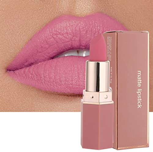 MEITREND Lipstick, Matte Lipsticks Long Lasting Red Waterproof Sweatproof Natural Nude Moisturizing Hydrating High Pigted Smooth Velvet Texture Lip Stick Makeup Gift
