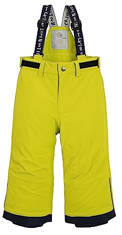 first instinct by killtec skidbyxor för barn/lerbyxor/funktionella byxor med remmar och snöfall FISW 48 MNS SKI PNTS, Lime, 98, 39989-000