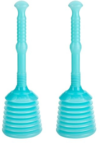 TURBO PRODUKTE Stampfer Eisblau, Pömpel für Toilette & Dusche, 2er Set