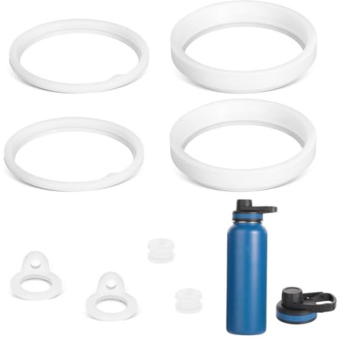 8pcs Gasket Sealing Seal O Ring Top Lid Replacement for Thermoflask 40oz | Silicone Gasket for Insulated Water Bottle Straw Lid
