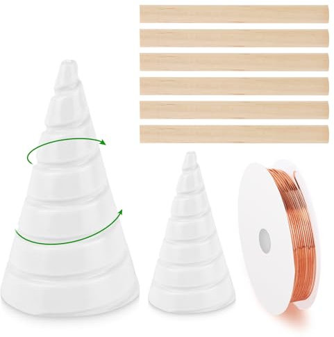 LgowithU Kupferdraht für Elektrokultur-Gartenarbeit,mit 16 Gauge reinem Kupferdraht und 2 Fibonacci-Spulenwickelvorrichtung,6 Holzpfählen für die Elektrokultur,den Anbau von Gartenpflanzen und Gemüse