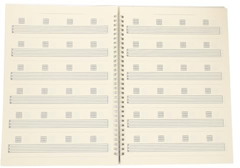 Abaodam Tragbares Gitarren Notenbuch A4 mit Spiralbindung Reißbare Seiten aus Papier und Pp sehr Leicht für Anfänger im Freien zum Mitnehmen im Rucksack