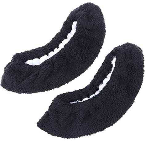 Supvox Elastische Plüsch Schlittschuhüberzüge XXL Schwarz Mit Wasserabsorbierender Innenfutter Schlittschuhschoner Für Kinder Eishockey Und Eiskunstlauf Zubehör