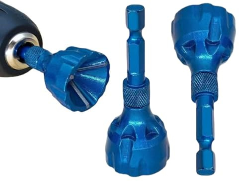2PCS Deburring External Chamfer Tool with Carbide Blade, Deburring Drill Bit Remove Burr Tools Quick Release Hex Shank, Repair Tools for Damaged Screws, Bolts and Fasteners 1/8-3/4(3mm-19mm) (Blue)