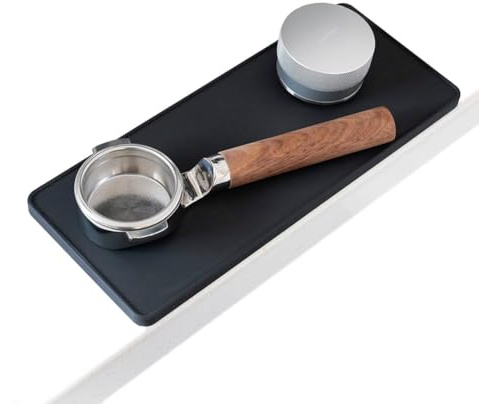 watchget Anti-Slip Silicone Espresso Tamping Mat - Thick 5 x 12 Coffee Tamper Pad - Perfect for Baristas, Home Brewing, and Portafilters - Sturdy, Heat Resistant, Easy to Clean | Food Grade Silicone,Waterproof and Heat Resistant,Non-Slip,Easy to Clean, Black