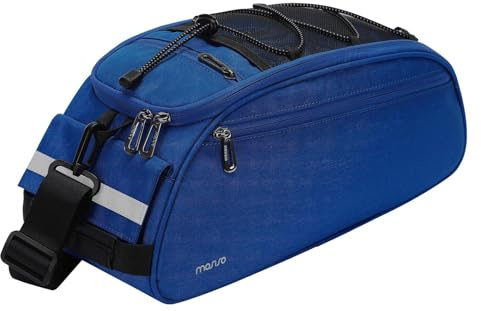 MOSISO Fahrradtasche Gepäckträgertasche, Wasserdichter Fahrrad Koffer Rücksitztasche Radfahren Fahrradträger Rücksitz Gepäckaufbewahrung Sattel Tasche mit Tragegriff und Schultergurt, Königsblau