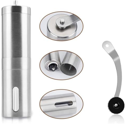 Manual Coffee Bean Grinder，Stainless Steel Manual Coffee Grinder Hand Crank Coffee Grinder Mill for Home Travel Office（1 pcs）