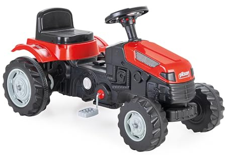 LEMODO Trettraktor ab 3 Jahre | Kinder Traktor| Traktor zum draufsitzen | Kindertraktor mit Kettenantrieb | Trampeltrecker mit Hupe | Trettrecker für drinnen und draußen (rot)