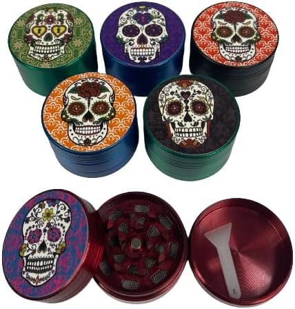 NOVAEASE Grinder 40mm Skull Design Metal Magnetic Grinders Sharp Teeth Tooth Shredding Portable Zinc Alloy Skull Multicolour