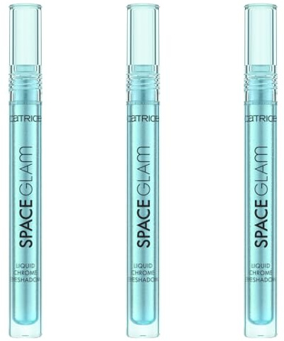 Catrice Space Glam Liquid Chrome Eyeshadow, Lidschatten, Nr. 010, Mehrfarbig, langanhaltend, sofortiges Ergebnis, vegan, ohne Mikroplastikpartikel, Nanopartikel frei, ohne Parfüm, 3er Pack (3x2.2ml)