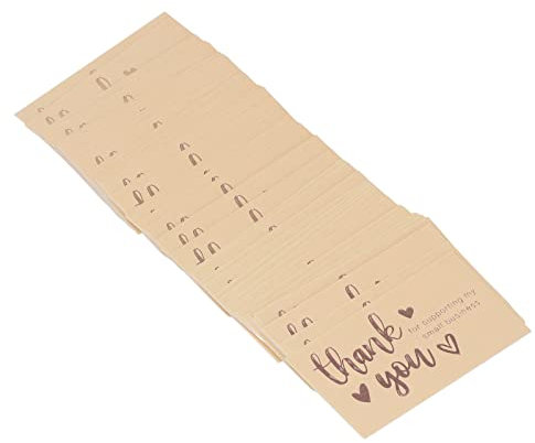 Elegante goldene Dankeskarten für geschäftliche Dankbarkeit, 200 Stück, 8,9 x 4,8 cm