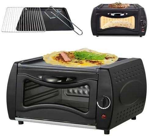Forno Mini Pizza Chapati Roti Lahmacun Manakish Naan Macchina per Il Pane, Forno Tandoor da 15 Litri Forno per Pizza con Disco e Morsetto, Controllo della Temperatura 0-380 ℃ per Elettrodomestici