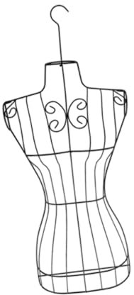 Dickly Weibliche Schaufensterpuppe aus Metalldraht, Schneiderpuppe mit Haken zum Aufhängen, Kleiderständer, Gliederpuppe, Körpermodell für Umkleidekabinen, Weiß