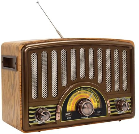 Good Homie Radios AM FM Portables, Radio Rétro Vintage, Prise en Charge USB, TF, Lecture Bluetooth, Radio FM/AM/SW À Trois Bandes De Fréquences, pour La Maison/fête