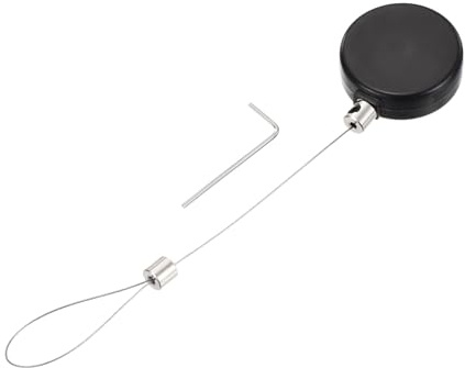 QUARKZMAN Blocco Cavo Retrattile da 1,8 ft Blocco di Sicurezza 200g Nero | con Chiusura a Leva, con Cordino Regolabile Antifurto, per Laptop TV