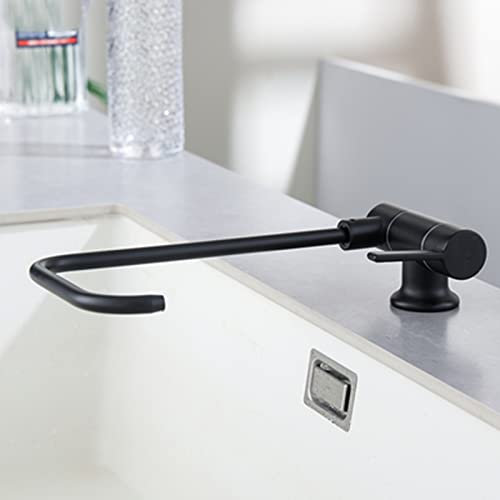 WDSOPK Küchenarmatur Schwarz Trinkwasserhahn Mit Druckhebel Klappbar Küchenspüle Wasserhähne Für Umkehrosmoseanlage