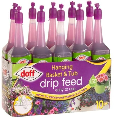 10-Pack Hanging Basket & Tub Drip Feeders | Ready-to-Use Plant Feeders for Self-Watering Baskets, Planters, Patio Containers | Micro-Drip Feeder For Indoor Outdoor Plants Vibrant Colours and Bloom