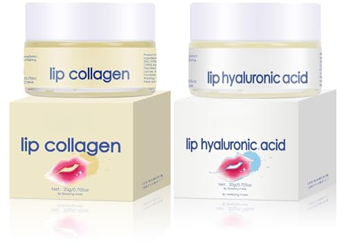 Masque pour lèvres repulpant - Baume à lèvres hydratant au collagène et à l'acide hyaluronique pour une hydratation longue durée, masque de nuit pour lèvres sèches et craquelées, réparation des rides