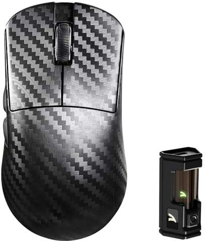 MAMBASNAKE x ATTACK SHARK R11ULTRA Carbon Fiber Wireless Gaming Mouse, 8000Hz, 49g SUPERLIGHT, 42000DPI, PAW3950MAX Sensor, Nordic 52840 Chip, Nano-Metal Ice Coating, 20000 FPS, BT/2.4G/USB-C Mice