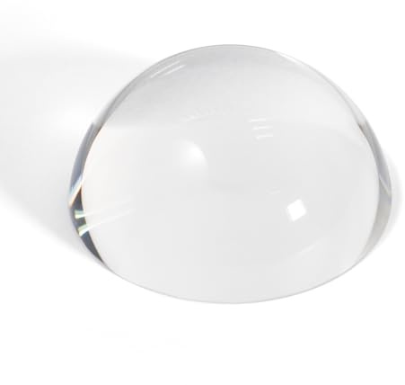 Kalkehay Crystal Dome Paperweight, 3.15 Inches Clear Glass Magnifier Optical Half Ball for Office Desk Home