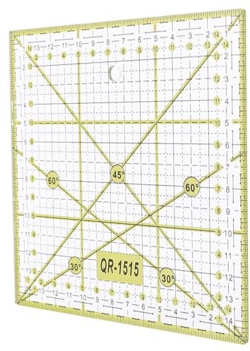 WRITWAA Regla Cuadrada para Patchwork de 20x20 Cm, Herramienta de Costura Líneas de Cuadrícula Claras, Plástico Transparente de Alta Definición para Acolchado y Manualidades Precisas