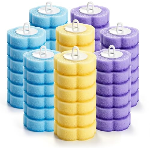 72 PCS Disposable Toilet Wand Refills, Scented Toilet Brush Heads with Cleaner, Replacement Sponge Pads for Toilet Bowl Cleaner, 3 Fragrances (Lemon, Ocean, Lavender)