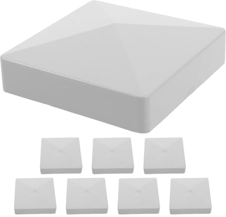 RORPOIR 8 Pezzi Copertura per Pvc da Cappello Esterno Piatto Resistente Vento e Pioggia Protezione per Colonne di Recinzione