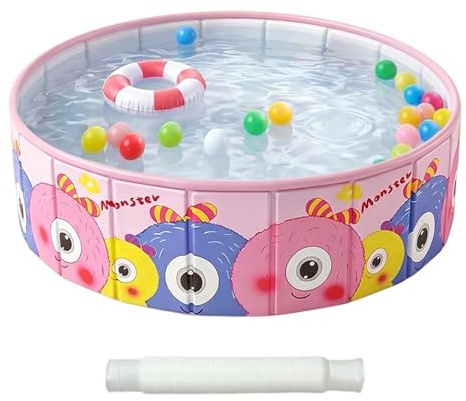 Piscina Pieghevole per Bambini | Antiscivolo Vasca Non Gonfiabile | Piscina da Giardino,per Utilizzo all'Aperto la Spiaggia il Giardino il Cortile l'Estate i Ragazzi le Ragazze i Cani