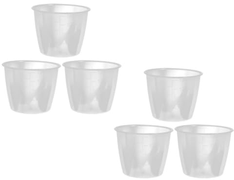 GANAZONO 6 Tazas Medidoras de Plástico Pp Transparentes Reutilizables para Cocina, Capacidad 160ml, Accesorio Portátil para Ollas Arroceras y Medición de Ingredientes Secos y Líquidos