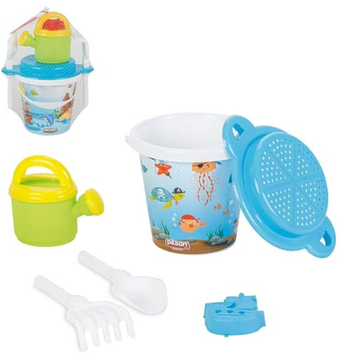 Pilsan sandhink-set 06113, vattenkanna, spade, kratta, formar, sil, färger: färgglad