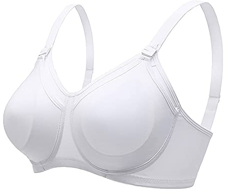 MYSANITY Reggiseno Allattamento in Cotone Preformato Coppa D, Bianco, 7D