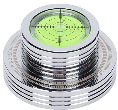 Goshyda LP-Plattenspieler-Disc-Stabilisator, mit Blasennivellierung, für LP-Plattenspieler 50 Hz, Record Weight Stabilizer-Plattenspieler-Disc-Klemme(Silber)