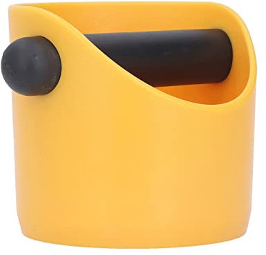 PENO Coffee Grind Dump Bin, Dishwasher Safe Rubber Non Slip Reduce Noise Plastic Coffee Knock Box for Kitchen Yellow