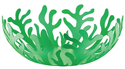 Alessi Mediterraneo ESI01/29GR - Obstschale aus Edelstahl, Epoxidharzlackiert, Durchmesser 29 cm, Grün