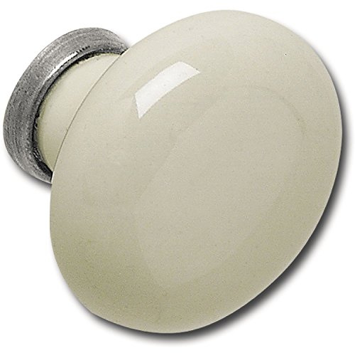 SCHÖRGHOFER & FREHE Möbelknopf Ontario ø 35mm - Porzellangriff für Möbel im Landhausstil - Türknauf, Porzellan/Messing