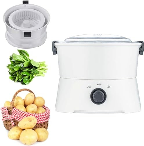XLTEAM Automatic Potato Peeler, Electric Potato Peeler, Multifunction Vegetable Dehydrator Peeler Machine, 800g Capacity, One-Touch Start, for Home, Kitchen, Restaurant