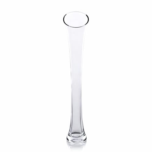 Floralcraft® 40cm Tall Clear Glass Flower Vase – Sabrina Lily Style Vase with Flared Top & Weighted Base for Wedding Centrepieces, Floral Arrangements, Events & Home Décor