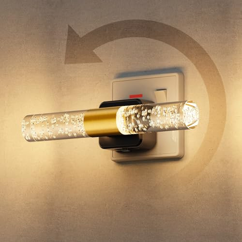 LOHAS-LED Plug in Night Light, Night Light Plug in Wall with Dusk to Dawn Sensor, 3000K Warm White, Dimmable 0-100LM, Acrylic Bubble Nightlight for Bedroom Hallway Kitchen (1 Pack)