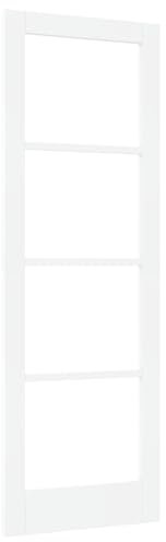 vidaXL Puerta Interior con Cristal 'Orkdal'Blanca 73.5 x 211 cm. Panel Contemporáneo de Pino Macizo para Uso Interior, Perfecta para la Entrada y la Sala de Estar. Partición Moderna Rectangular de M