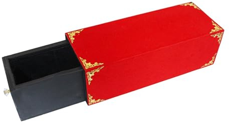 Luwecf Zauberkasten Holzkasten Schubladenbox Zaubertrick Magier Illusionsrequisit mit Magischem Verschwinden Und Erscheinen Aus Holz für Professionelle Bühne, Rot, 37 X 14 X 12 cm