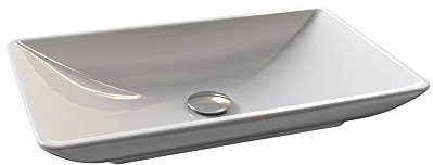 Aqua Bagno | Design Waschbecken freistehend, Aufsatzwaschbecken, Keramikwaschbecken, Waschtisch ohne Überlauf | 60 cm