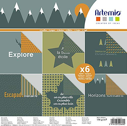 Artemio Block mit 6 Blättern Natur, 30 x 30 cm, 30x30 cm